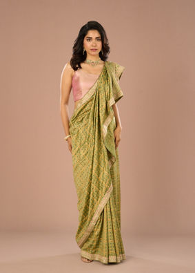 Mohey Women Pista Green Saree