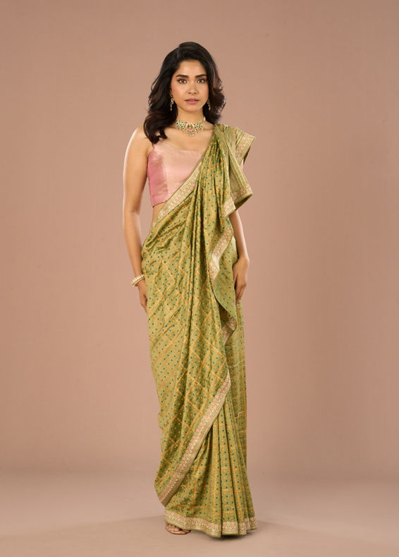 Mohey Women Pista Green Saree