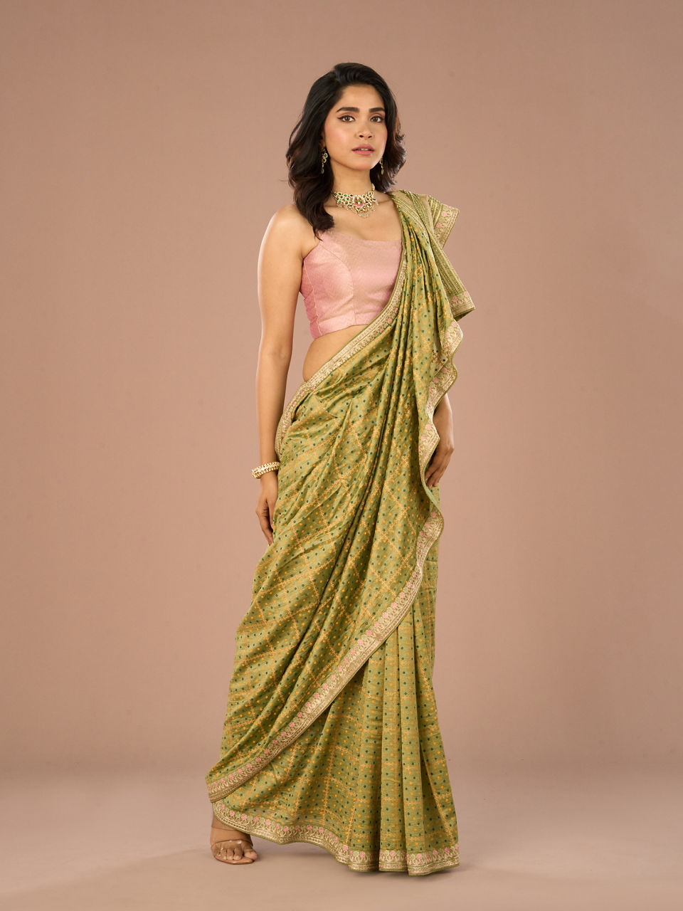 Mohey Women Pista Green Saree