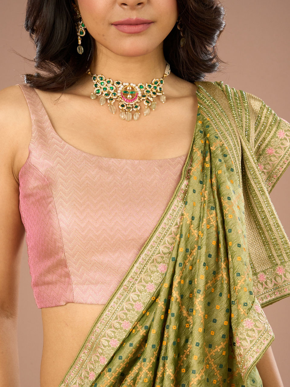 Mohey Women Pista Green Saree