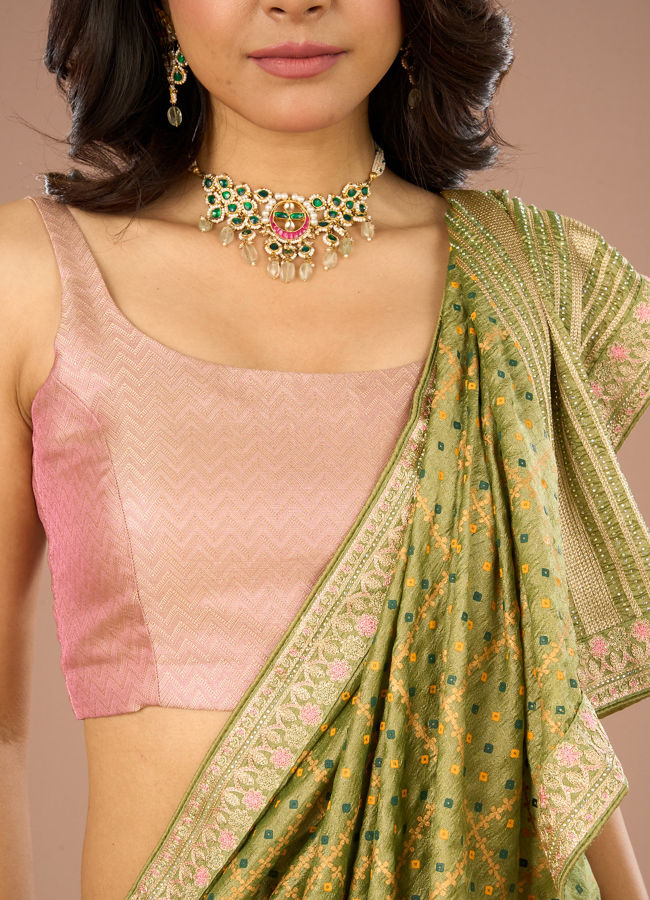 Mohey Women Pista Green Saree