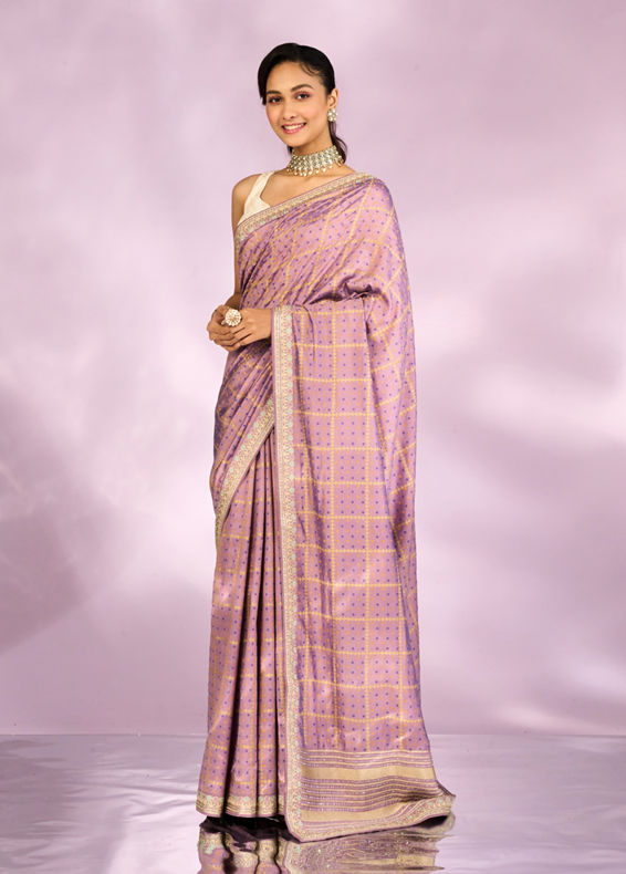 Mohey Women Purple Elegance Silk Saree