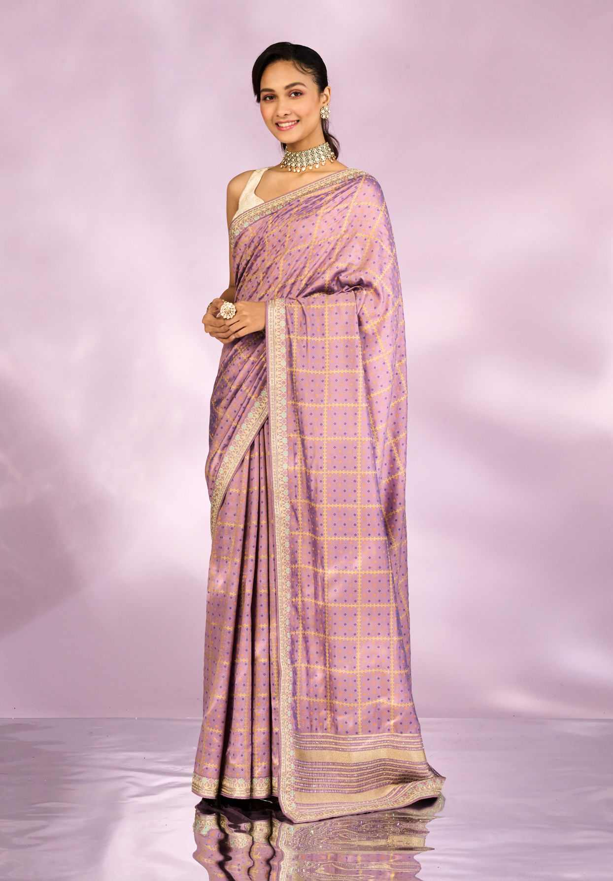 Mohey Women Purple Elegance Silk Saree