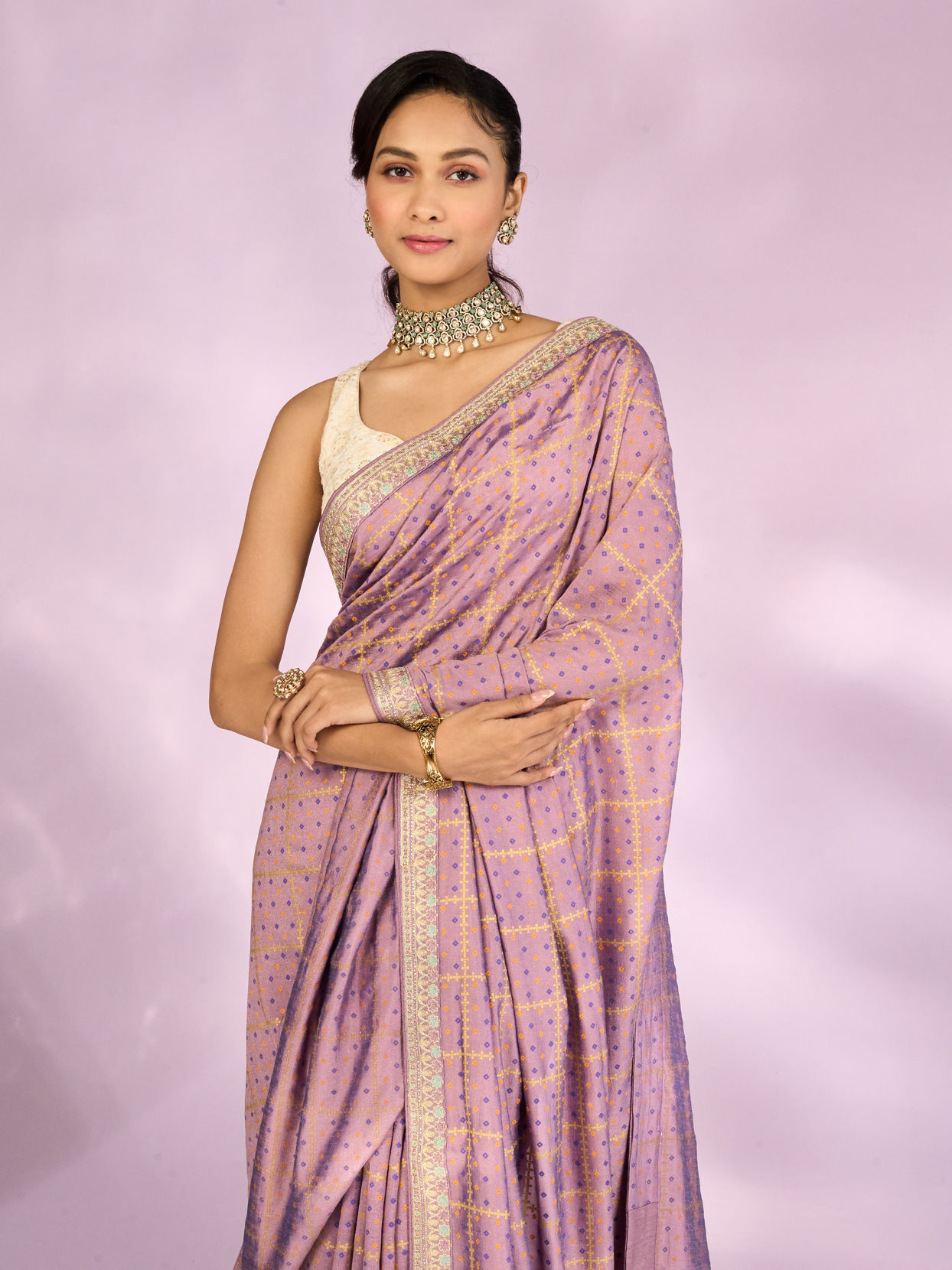 Mohey Women Purple Elegance Silk Saree