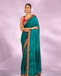Mohey Women Ethereal Rama Green Saree
