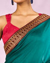 Mohey Women Ethereal Rama Green Saree