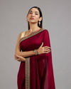 Mohey Women Wine Elegance Saree