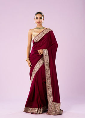Mohey Women Maroon Majesty Women Saree