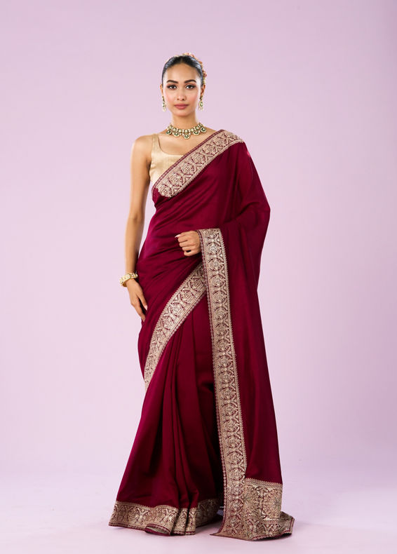 Mohey Women Maroon Majesty Women Saree