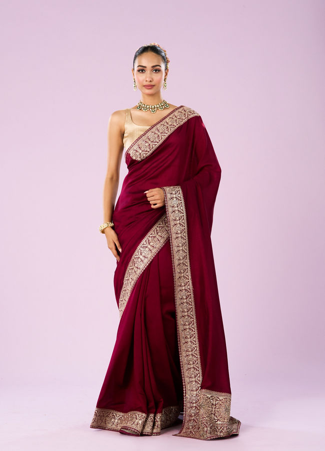 Mohey Women Maroon Majesty Women Saree