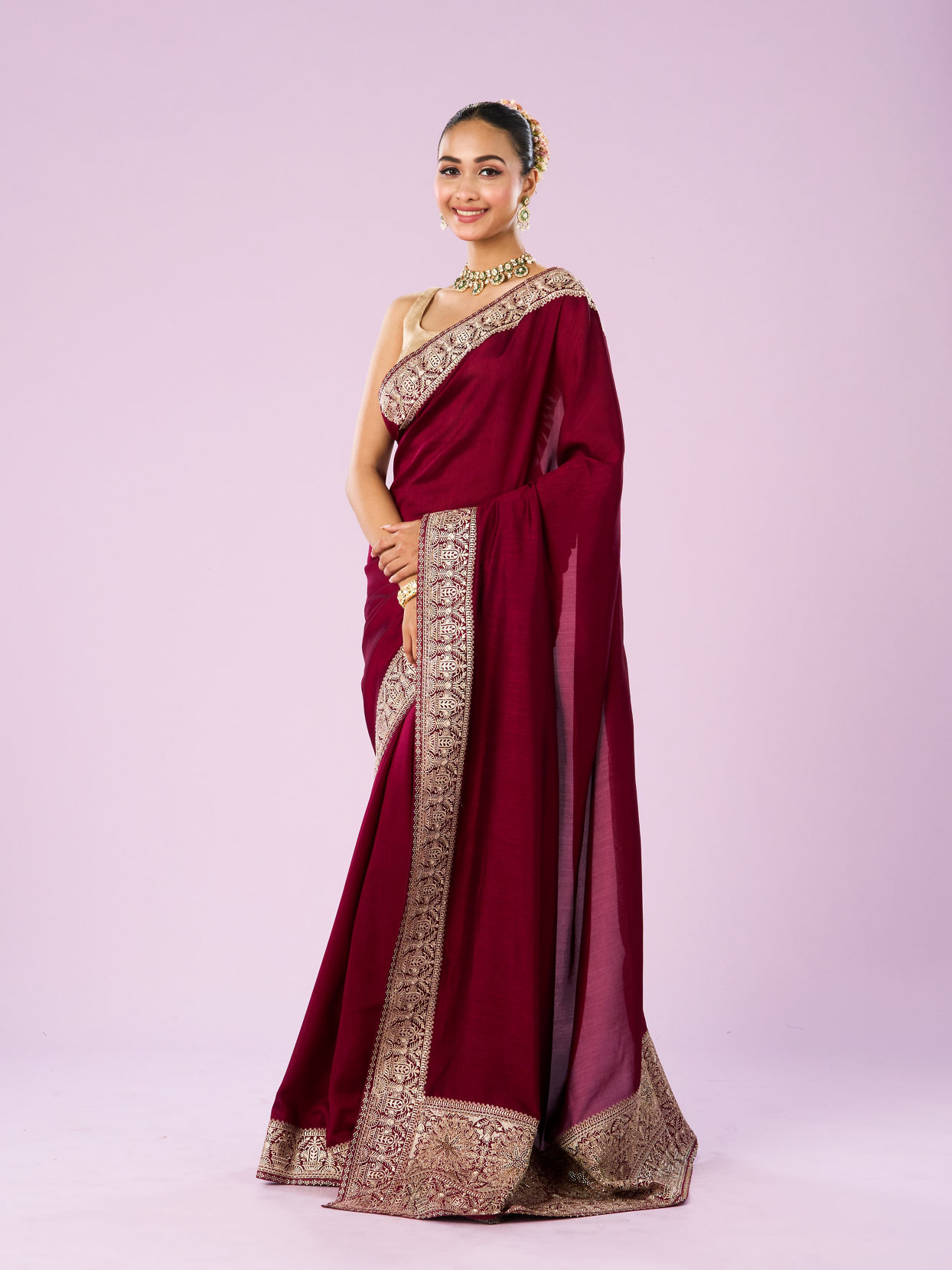 Mohey Women Maroon Majesty Women Saree