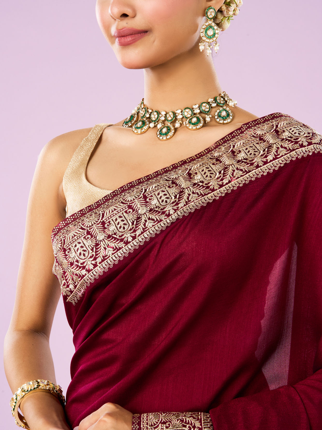 Mohey Women Maroon Majesty Women Saree