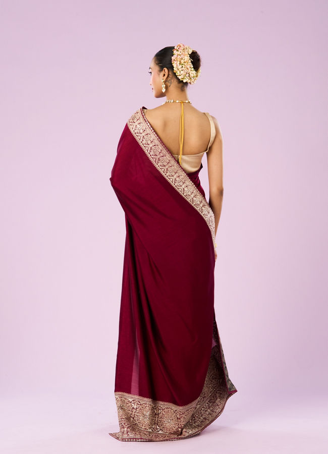 Mohey Women Maroon Majesty Women Saree