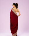 Mohey Women Exquisite Wine Hued Saree