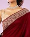 Mohey Women Exquisite Wine Hued Saree