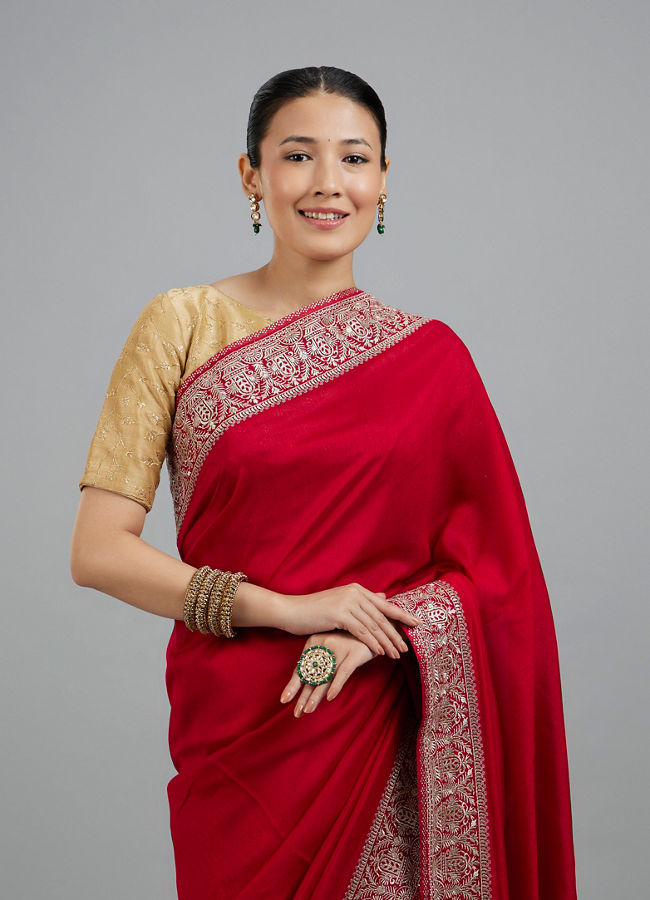 Mohey Women Pink Elegance Saree