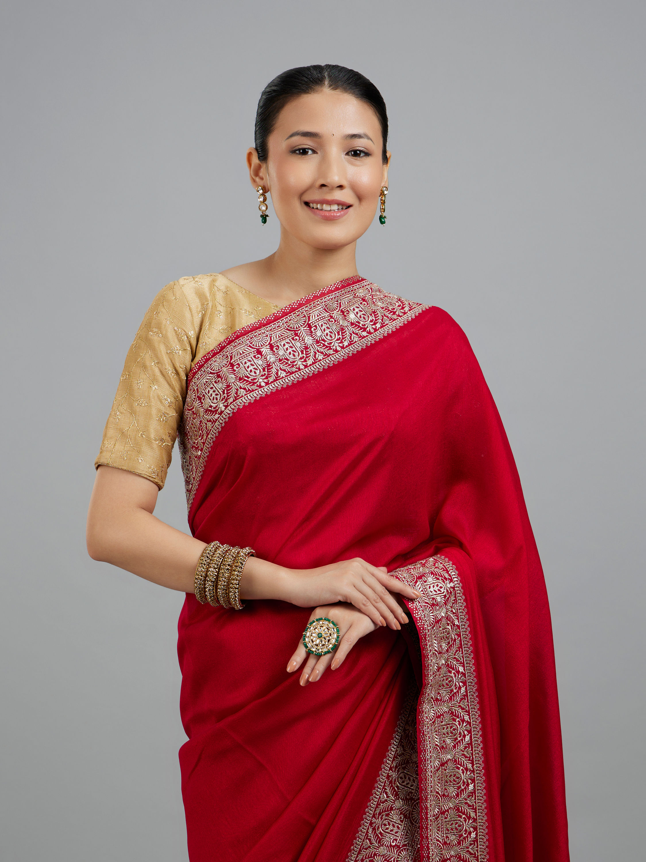 Mohey Women Pink Elegance Art Silk Saree