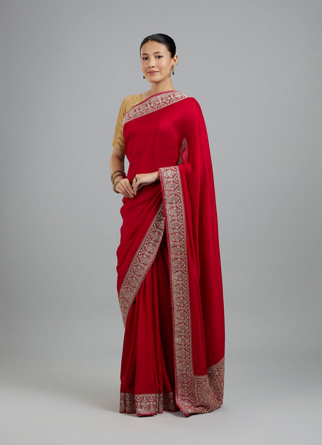 Mohey Women Pink Elegance Art Silk Saree