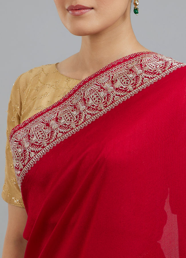 Mohey Women Pink Elegance Art Silk Saree