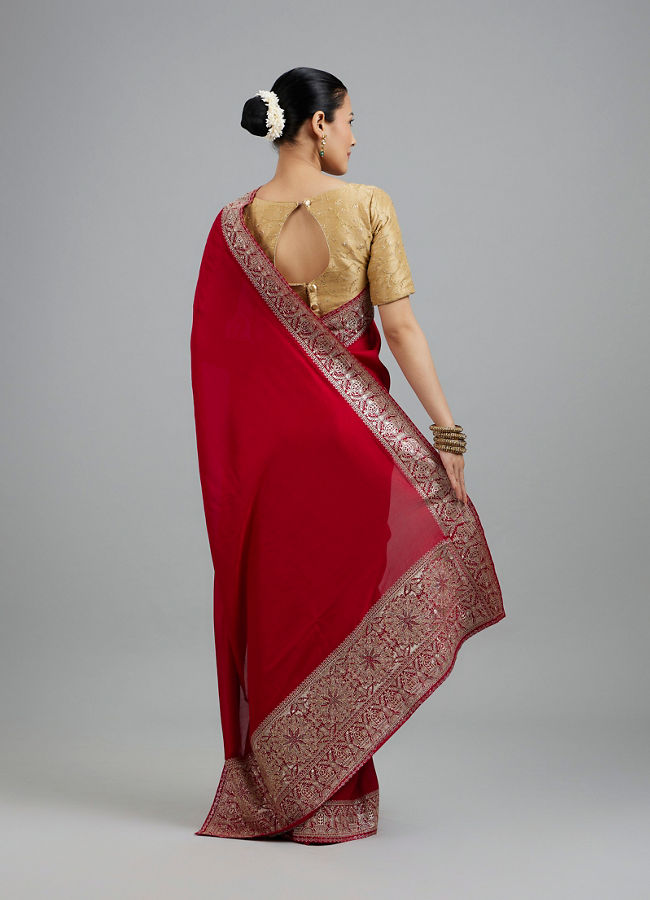 Mohey Women Pink Elegance Art Silk Saree