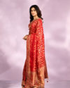Mohey Women Flaming Red Elegance Saree
