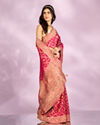 Mohey Women Pink Art Silk Bridal Saree