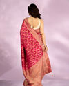 Mohey Women Pink Art Silk Bridal Saree