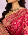 Mohey Women Pink Art Silk Bridal Saree