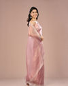 Mohey Women Purple Dazzle Organza Saree