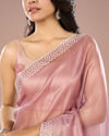 Mohey Women Purple Dazzle Organza Saree