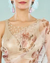 Mohey Women Organza Cream Radiance Saree