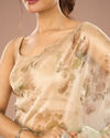 Mohey Women Elegant Emerald Pista Saree