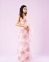 Mohey Women Pink Organza Saree
