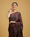 Mohey Women Enchant Wine Chinon Saree image number 1