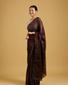 Mohey Women Enchant Wine Chinon Saree image number 2