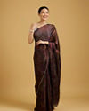 Mohey Women Enchant Wine Chinon Saree image number 0