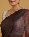 Mohey Women Enchant Wine Chinon Saree image number 3