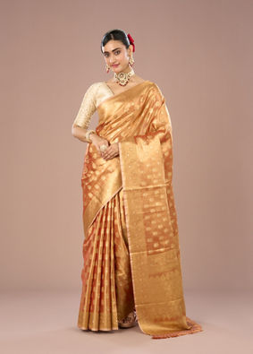 Mohey Women Peach Bliss Traditional Saree