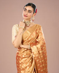 Mohey Women Peach Bliss Traditional Saree