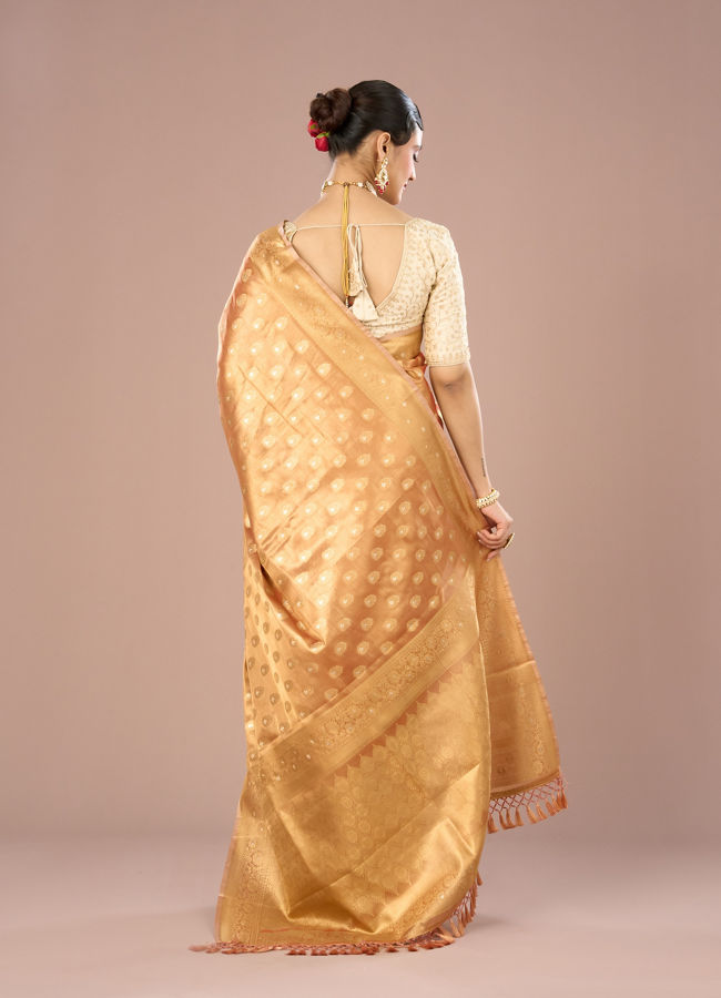 Mohey Women Peach Bliss Traditional Saree