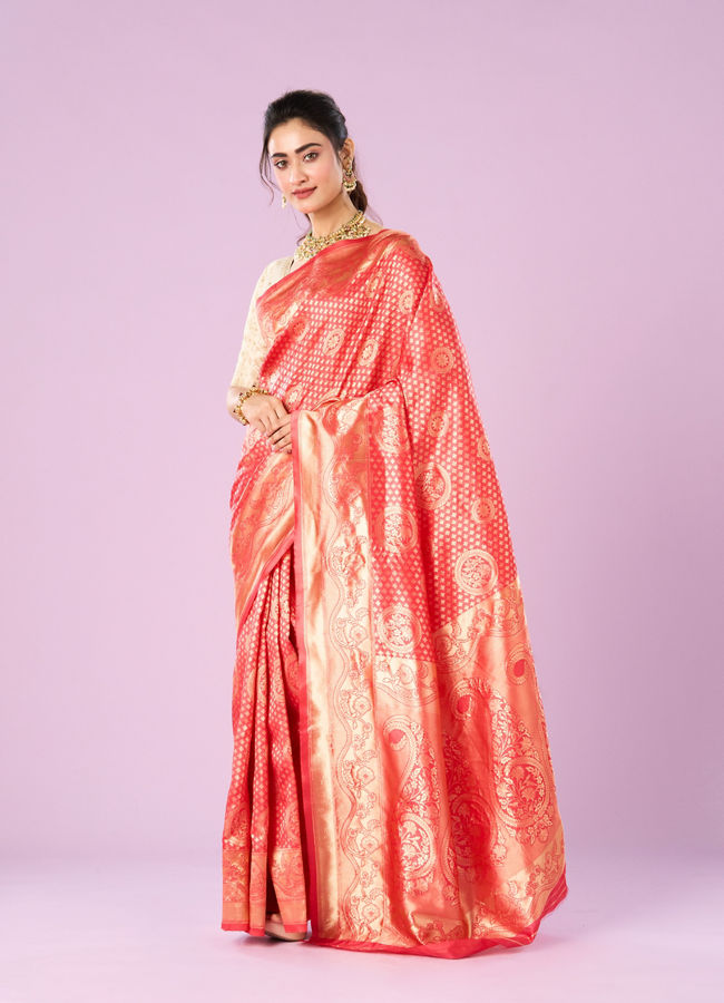 Mohey Women Pink Festive Delight Saree