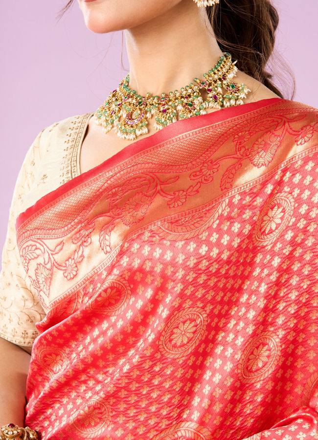 Mohey Women Pink Festive Delight Saree