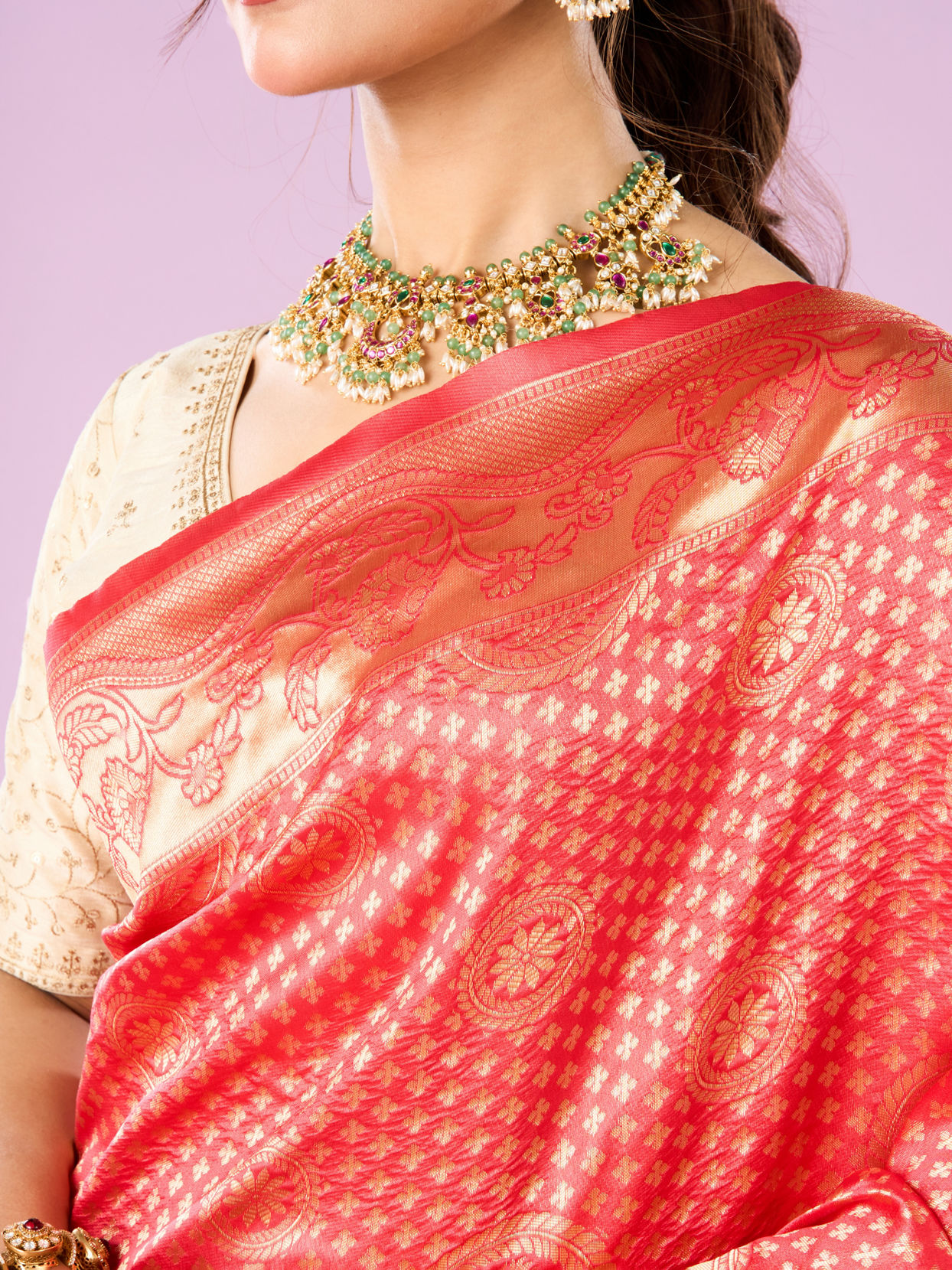 Mohey Women Pink Festive Delight Saree