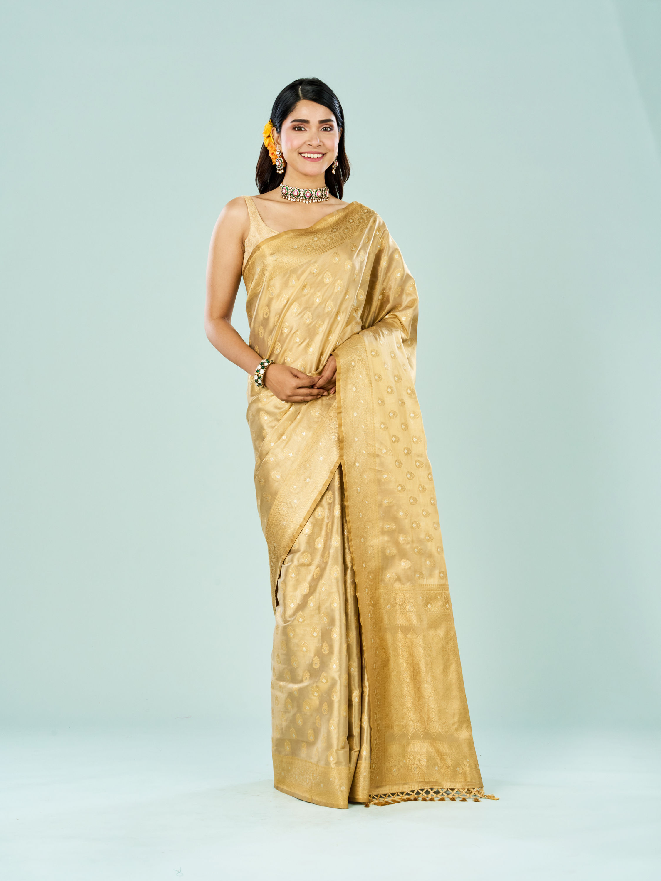 Mohey Women Enchanting Beige Saree