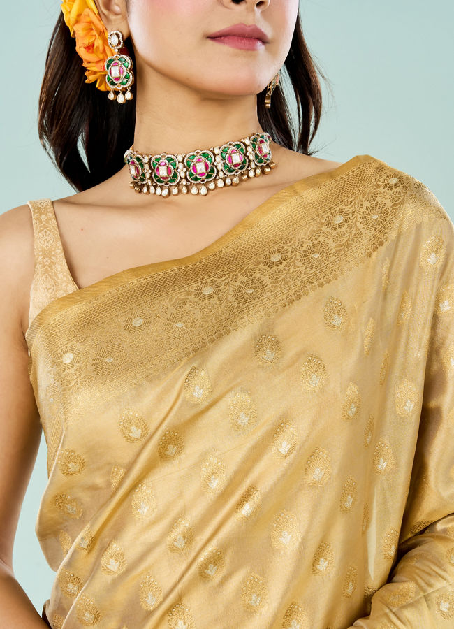 Mohey Women Enchanting Beige Saree