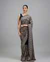 Mohey Women Indigo Blue Georgette Festive Saree