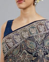 Mohey Women Indigo Blue Georgette Festive Saree