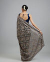 Mohey Women Indigo Blue Georgette Festive Saree