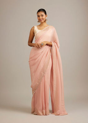 Mohey Women Light Pink Elegance Saree