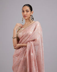 Mohey Women Pink Elegance Chinon Saree